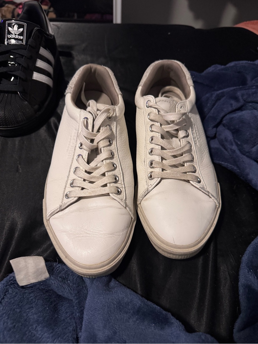 All Saints Men’s White Leather Low-Top Sneakers